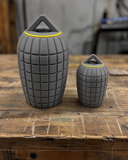 Rugged Grenade Style EDC Storage Container, Tactical Screw Top Capsule, Outdoor Gear Holder
