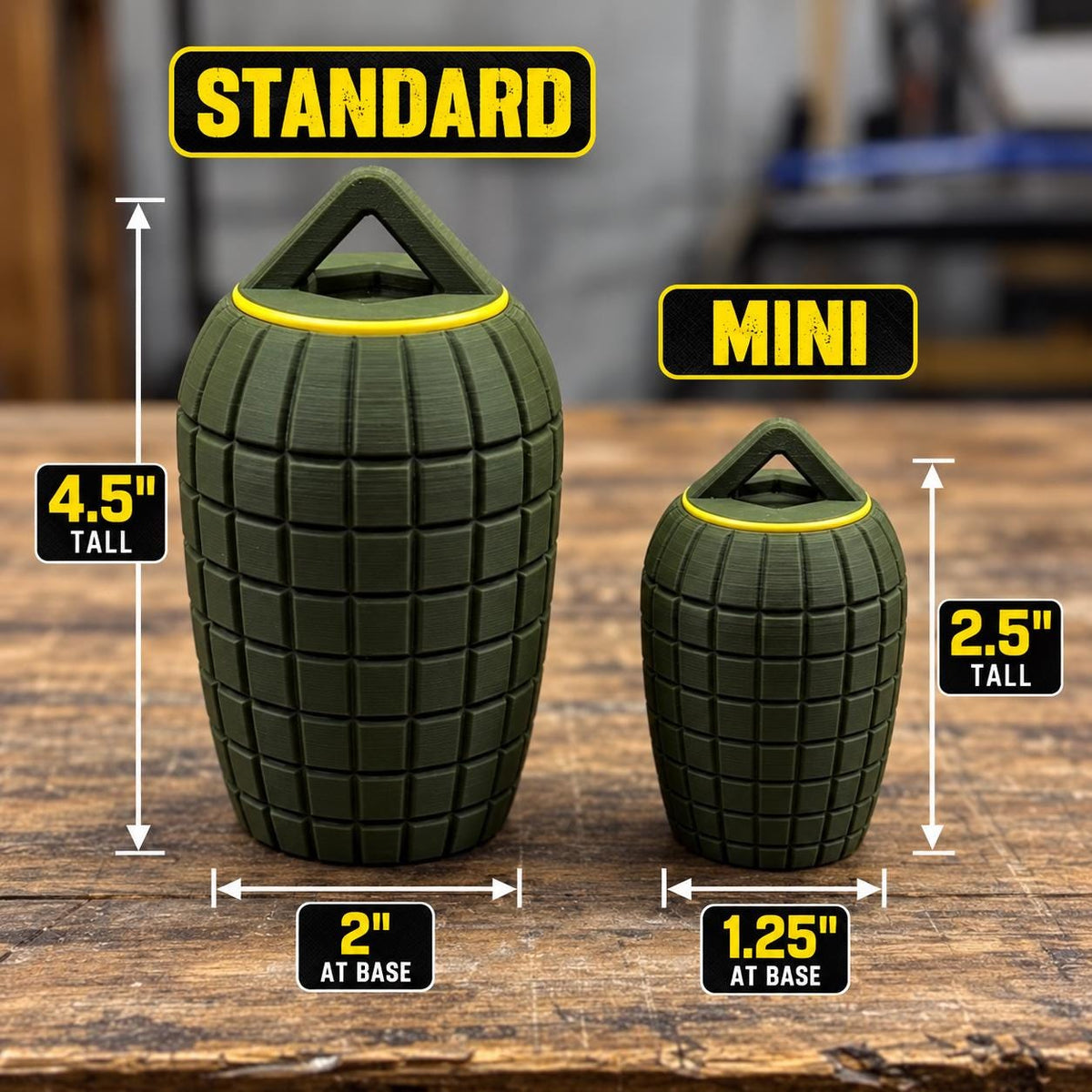 Rugged Grenade Style EDC Storage Container, Tactical Screw Top Capsule, Outdoor Gear Holder