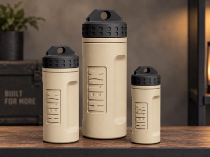 Rugged 3D Printed EDC Storage Container, Screw Lid Utility Capsule, Small Medium Large, Camping Emergency Gear Organizer