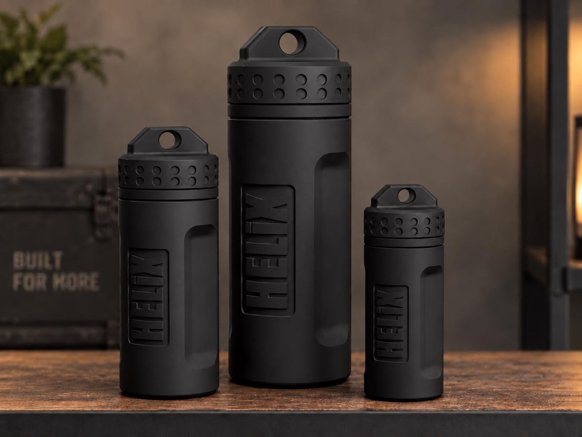 Rugged 3D Printed EDC Storage Container, Screw Lid Utility Capsule, Small Medium Large, Camping Emergency Gear Organizer