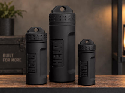 Rugged 3D Printed EDC Storage Container, Screw Lid Utility Capsule, Small Medium Large, Camping Emergency Gear Organizer