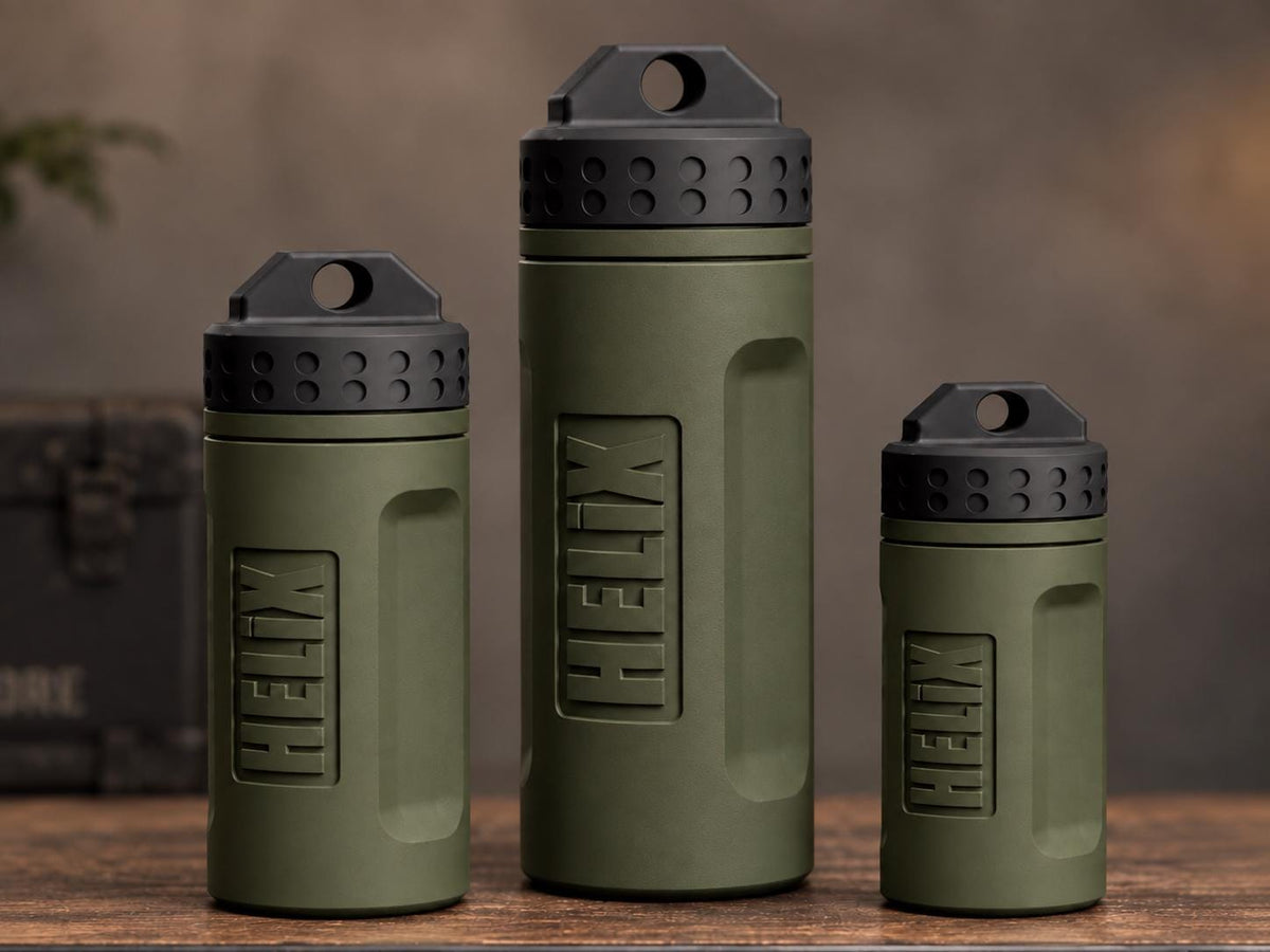 Rugged 3D Printed EDC Storage Container, Screw Lid Utility Capsule, Small Medium Large, Camping Emergency Gear Organizer