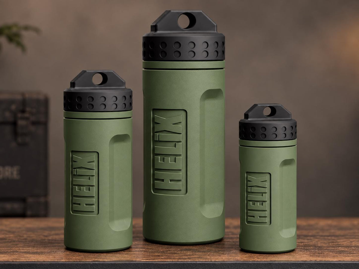 Rugged 3D Printed EDC Storage Container, Screw Lid Utility Capsule, Small Medium Large, Camping Emergency Gear Organizer