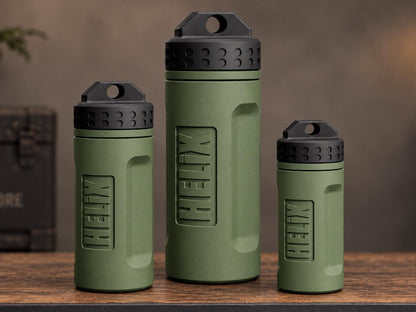 Rugged 3D Printed EDC Storage Container, Screw Lid Utility Capsule, Small Medium Large, Camping Emergency Gear Organizer