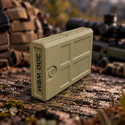 300 WSM Ammo Box – 8 Round Stackable Compact Pocket Storage Case, Sliding Drawer, Dual Latches