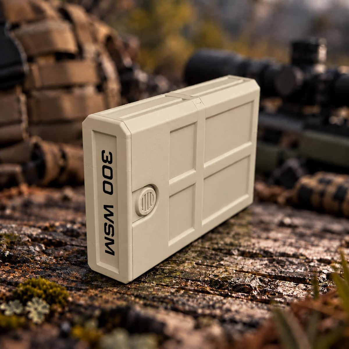300 WSM Ammo Box – 8 Round Stackable Compact Pocket Storage Case, Sliding Drawer, Dual Latches