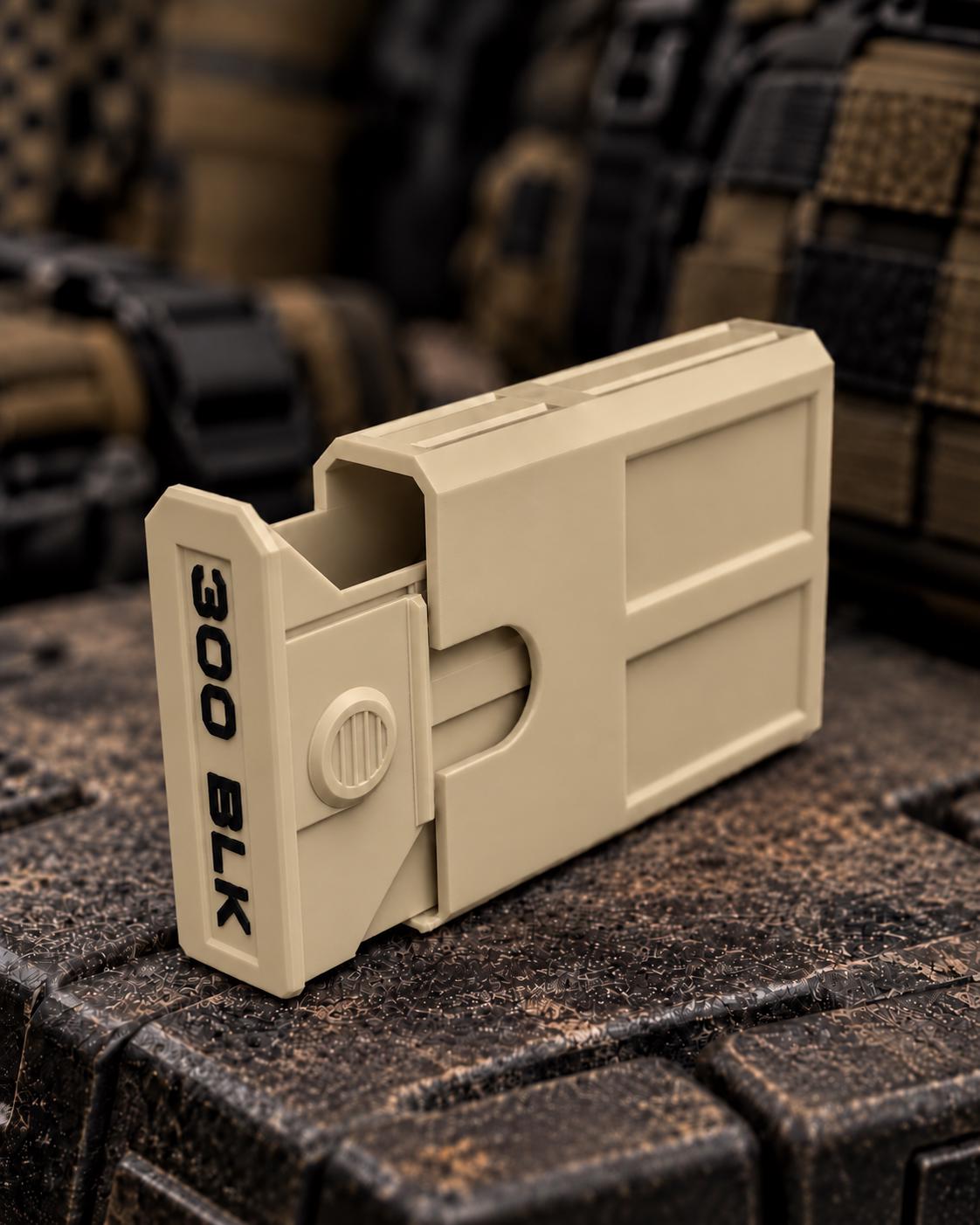 300 Blackout Ammo Box, 8-Round Stackable Pocket Ammunition Storage Case. Custom Colors