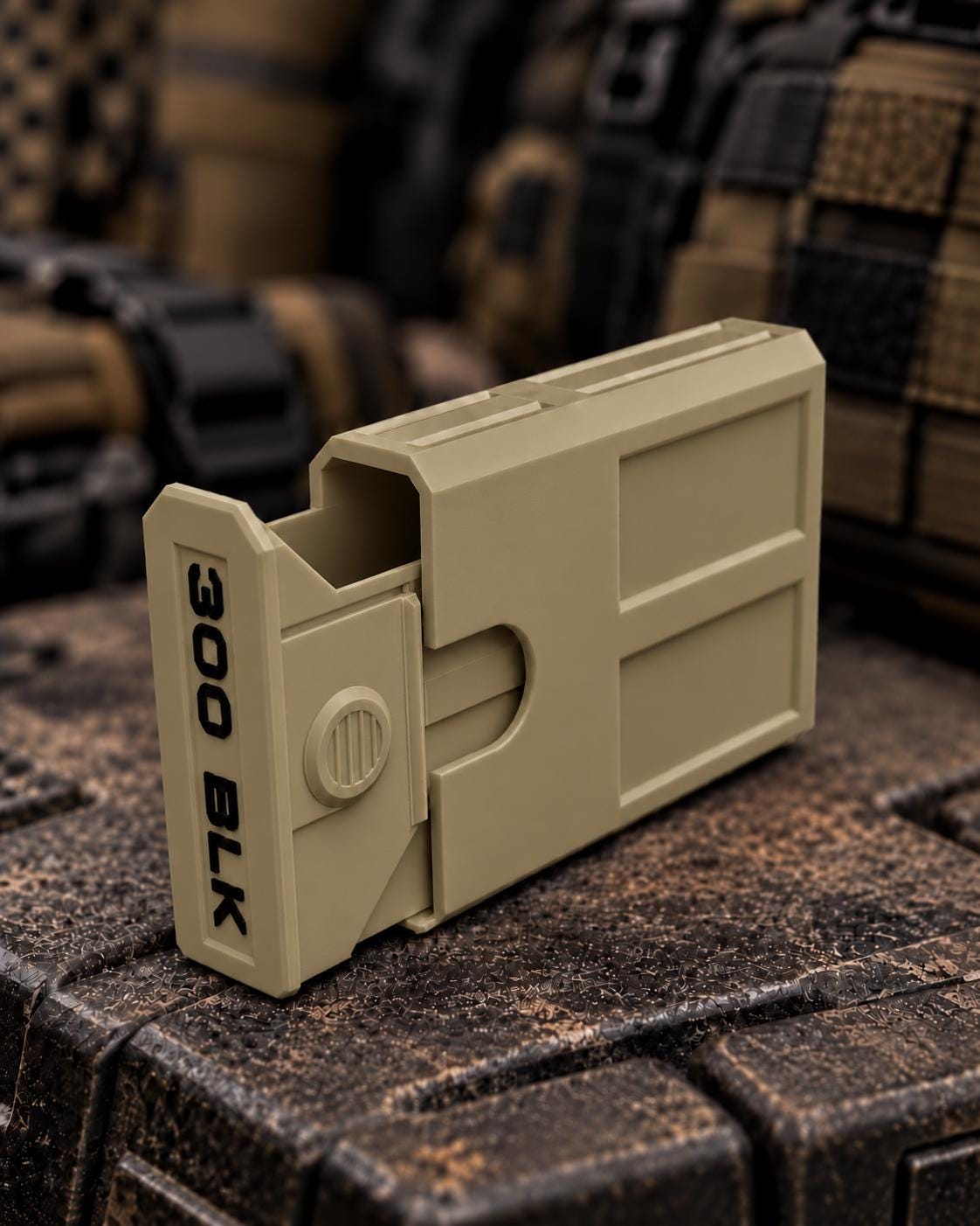300 Blackout Ammo Box, 8-Round Stackable Pocket Ammunition Storage Case. Custom Colors