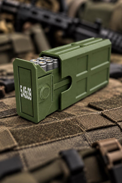 5.45x39 Ammo Box – 20 Round Stackable 3D Printed Case (Sliding Tray)