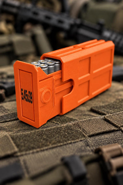 5.45x39 Ammo Box – 20 Round Stackable 3D Printed Case (Sliding Tray)