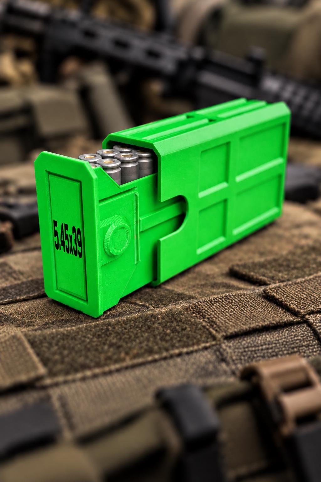 5.45x39 Ammo Box – 20 Round Stackable 3D Printed Case (Sliding Tray)